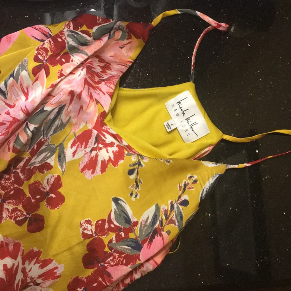 Yellow mustard floral dress
